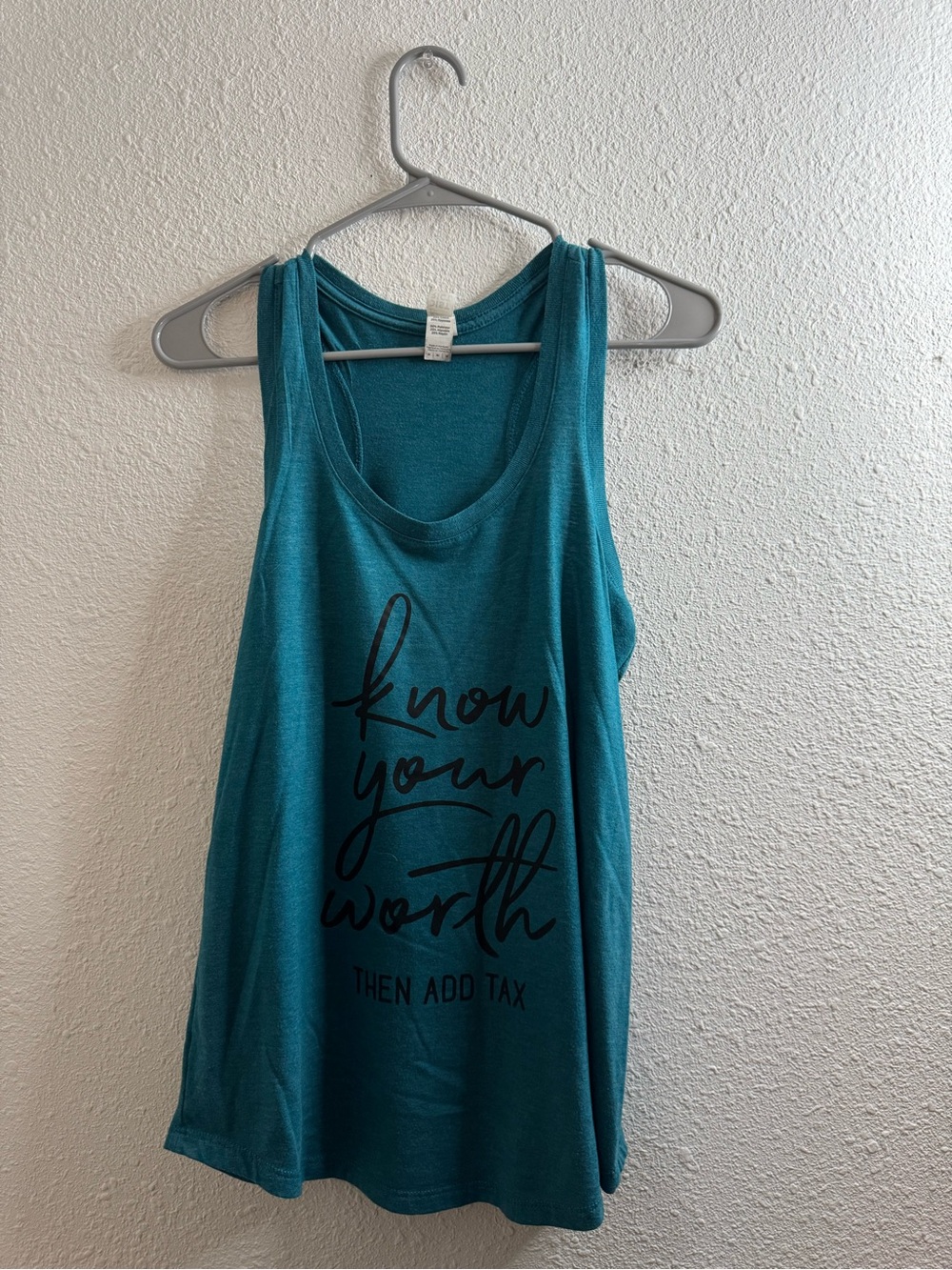 District Teal Graphic Tank Top - "Know Your Worth"